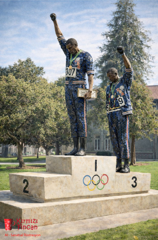 San-Jose-State-Universitesi---heykel-illustrasyon-1968--Peter-Norman---John-Carlos--Tommie-Smith